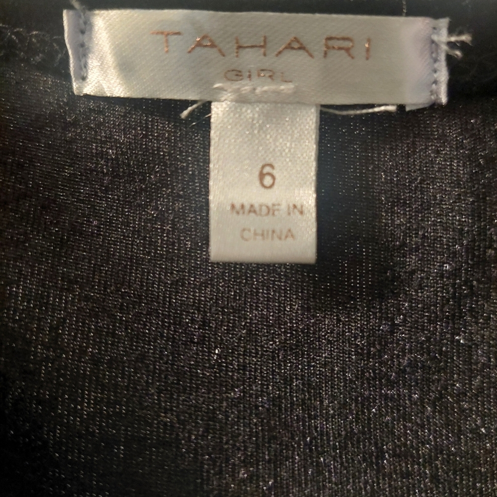 Tahari Girls Black Velvet & Tartan Plaid Holiday Dress - Picture 4 of 4